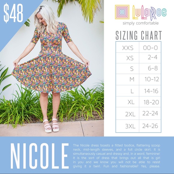 LuLaRoe XXS Nicole dress- solid salmon pink/coral - Picture 15 of 16